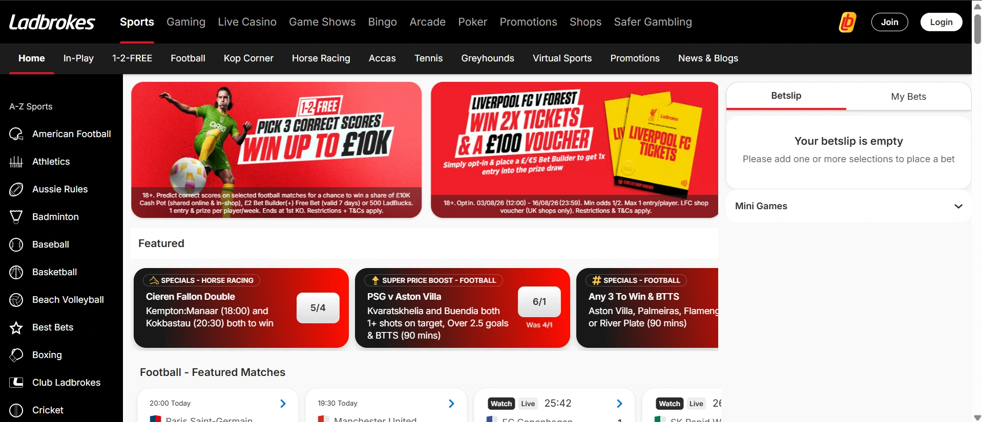 Ladbrokes Casino Seite